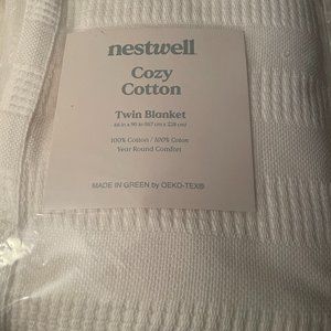 Nestwell cozy cotton twin blanket - white